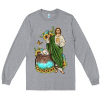 Heather Grey san judas coffee cup sunflower Long Sleeve Tee - JahusDesignShop
