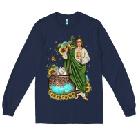 Navy san judas coffee cup sunflower Long Sleeve Tee - JahusDesignShop