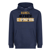 Navy black blessed & beautiful Heavyweight Hoodie - MaliasSmallBusiness