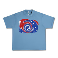 Pebble Blue Patriotic tie dye background 4th of july Urban Heavy Tee - CowGirlArtShop