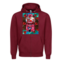 Burgundy candy machine  with heart candies  air Zipper Hoodie - AdoDesignShop