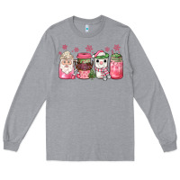 Heather Grey pink Christmas coffee Long Sleeve Tee - JahusDesignShop