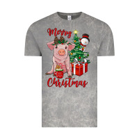 Cloud Rock merry christmas pig Vintage Tee - RanaPortraitStore