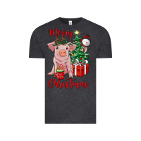 Vintage Black merry christmas pig Vintage Tee - RanaPortraitStore
