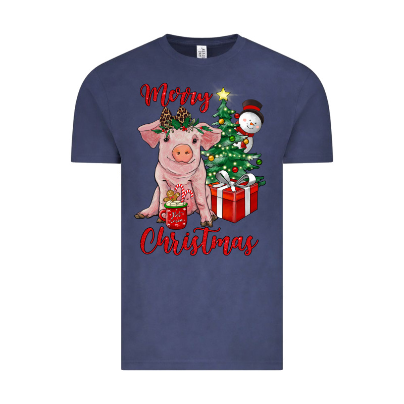 Merry Christmas Pig Vintage Tee by RanaPortraitStore | Teevron