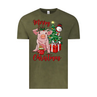 Vintage Olive merry christmas pig Vintage Tee - RanaPortraitStore