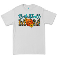 Western Leopard Camouflage Sunflowers Glitter Mom Basketball Premium Tee | Teevron