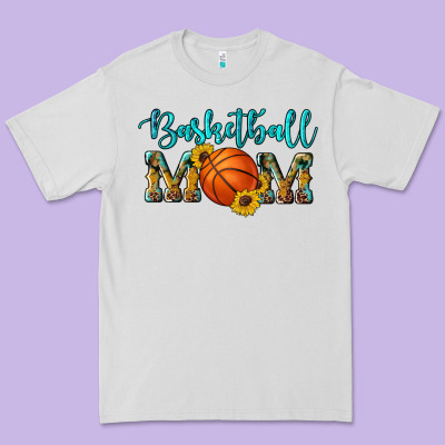 Western Leopard Camouflage Sunflowers Glitter Mom Basketball Premium Tee Designed By Artiststas