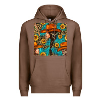 Chestnut Western Girl Hair Clasp And Sunflower With Leopard And Glitter Seamles Premium Hoodie - BundleAndBundleShop