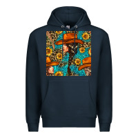 Navy Western Girl Hair Clasp And Sunflower With Leopard And Glitter Seamles Premium Hoodie - BundleAndBundleShop