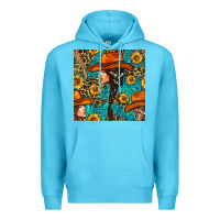 Ocean Blue Western Girl Hair Clasp And Sunflower With Leopard And Glitter Seamles Premium Hoodie - BundleAndBundleShop