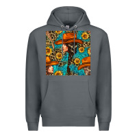 Rock Western Girl Hair Clasp And Sunflower With Leopard And Glitter Seamles Premium Hoodie - BundleAndBundleShop