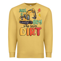 Antique Gold just a boy who loves dirt Premium Sweatshirt - MaliasSmallBusiness