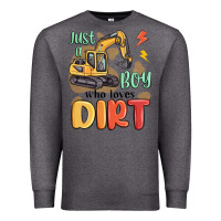 Charcoal Heather just a boy who loves dirt Premium Sweatshirt - MaliasSmallBusiness