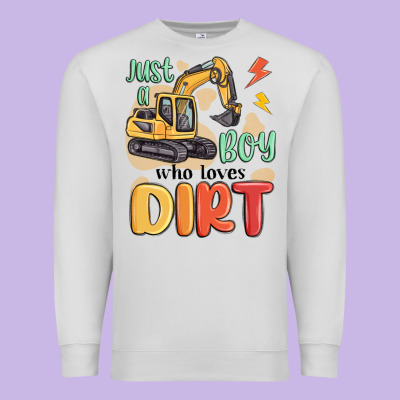 Just A Boy Who Loves Dirt Premium Sweatshirt Designed By Maliassmallbusiness