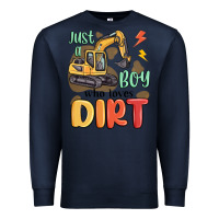 Navy just a boy who loves dirt Premium Sweatshirt - MaliasSmallBusiness