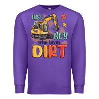 Purple just a boy who loves dirt Premium Sweatshirt - MaliasSmallBusiness