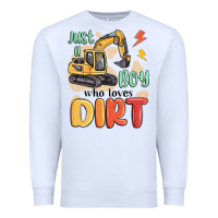 White just a boy who loves dirt Premium Sweatshirt - MaliasSmallBusiness