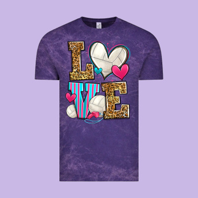 Love Volleyball Vintage Tee Designed By Zillion Design Studio