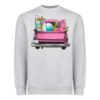 Heather Grey summer pink truck beach Heavyweight Sweatshirt - texasbilliewilder