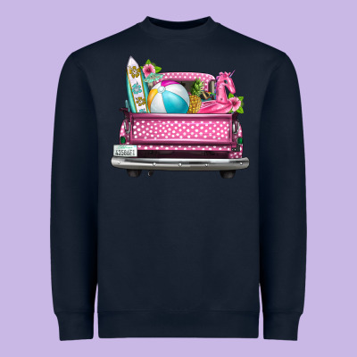 Summer Pink Truck Beach Heavyweight Sweatshirt Designed By Texasbilliewilder