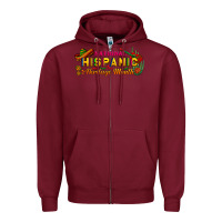 Burgundy national hispanic heritage month Zipper Hoodie - BundleAndBundleShop