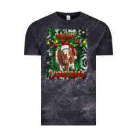 Cloud Black merry christmas longhorn cow Vintage Tee - RanaPortraitStore