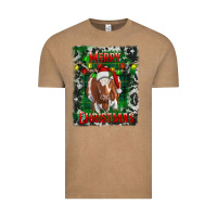 Vintage Coffee merry christmas longhorn cow Vintage Tee - RanaPortraitStore