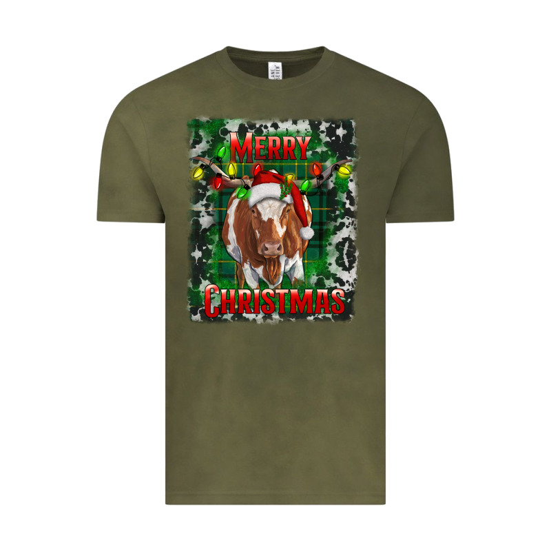 Merry Christmas Longhorn Cow Vintage Tee by RanaPortraitStore | Teevron