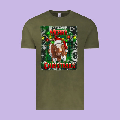 Merry Christmas Longhorn Cow Vintage Tee Designed By Ranaportraitstore