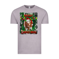 Vintage Zinc merry christmas longhorn cow Vintage Tee - RanaPortraitStore