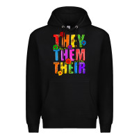 Black They Them Their Pride LGBTQ Premium Hoodie - BundleAndBundleShop