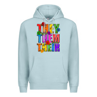Blue Mist They Them Their Pride LGBTQ Premium Hoodie - BundleAndBundleShop