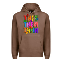 Chestnut They Them Their Pride LGBTQ Premium Hoodie - BundleAndBundleShop