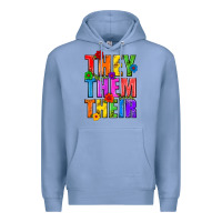 Colony Blue They Them Their Pride LGBTQ Premium Hoodie - BundleAndBundleShop