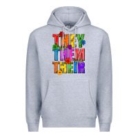 Heather Grey They Them Their Pride LGBTQ Premium Hoodie - BundleAndBundleShop