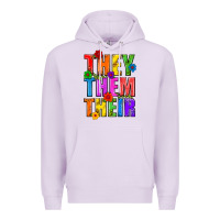 Lilac They Them Their Pride LGBTQ Premium Hoodie - BundleAndBundleShop