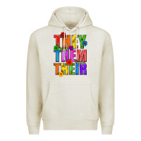 Oatmeal Heather They Them Their Pride LGBTQ Premium Hoodie - BundleAndBundleShop
