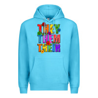 Ocean Blue They Them Their Pride LGBTQ Premium Hoodie - BundleAndBundleShop