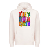 Pale Pink They Them Their Pride LGBTQ Premium Hoodie - BundleAndBundleShop