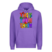 Purple They Them Their Pride LGBTQ Premium Hoodie - BundleAndBundleShop