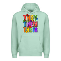Seafoam They Them Their Pride LGBTQ Premium Hoodie - BundleAndBundleShop