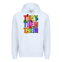 White They Them Their Pride LGBTQ Premium Hoodie - BundleAndBundleShop