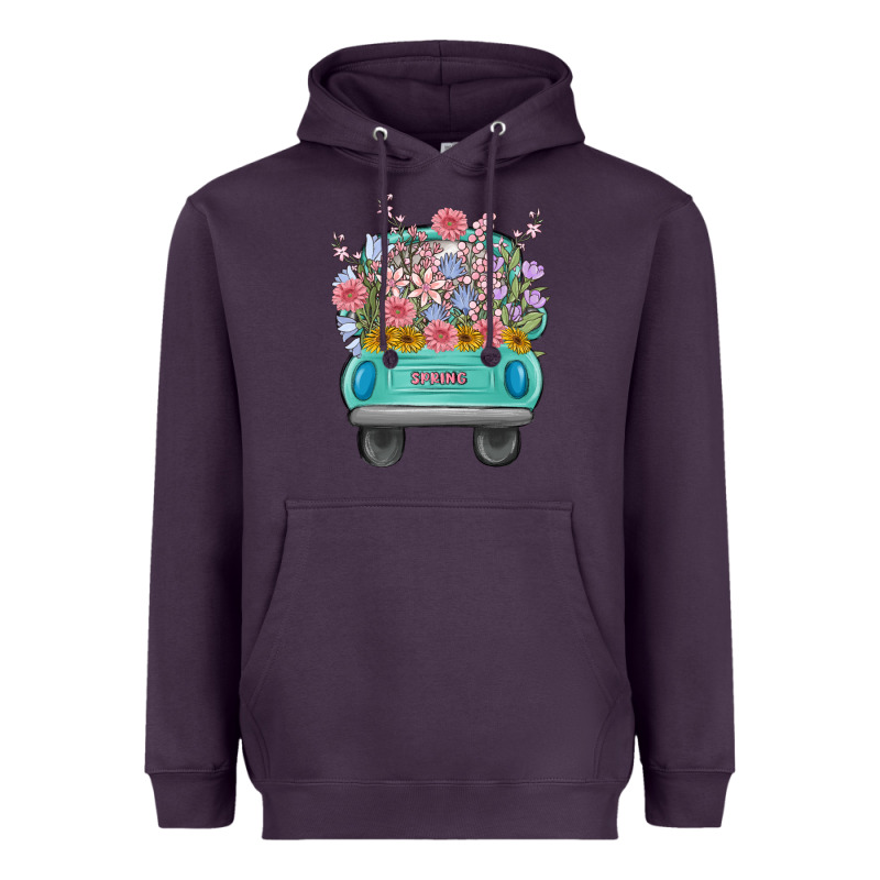 Truck With Flowers Heavyweight Hoodie by MaliasSmallBusiness | Teevron