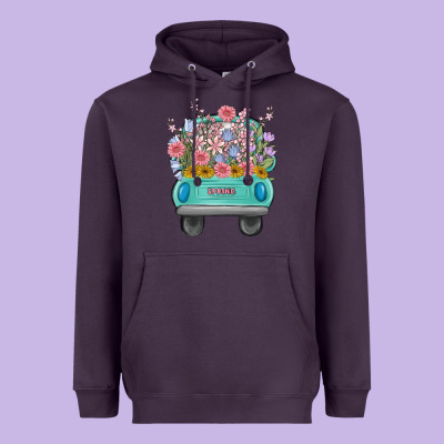 Truck With Flowers Heavyweight Hoodie Designed By Maliassmallbusiness