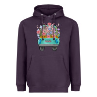 Plum truck with flowers Heavyweight Hoodie - MaliasSmallBusiness