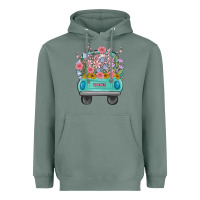 Sage truck with flowers Heavyweight Hoodie - MaliasSmallBusiness