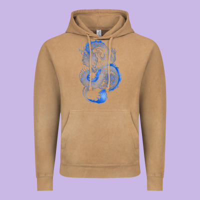 Vintage Hoodie blue dragon