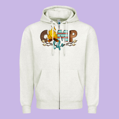 Camp Life Zipper Hoodie Designed By Artiststas