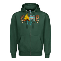 Sports Green camp life Zipper Hoodie - Artiststas